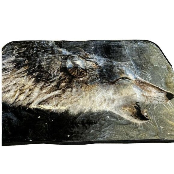 Northwest Vintage Wolf Howl Plush Reversible Throw Blanket Ascending Song 63x49 - Picture 1 of 9